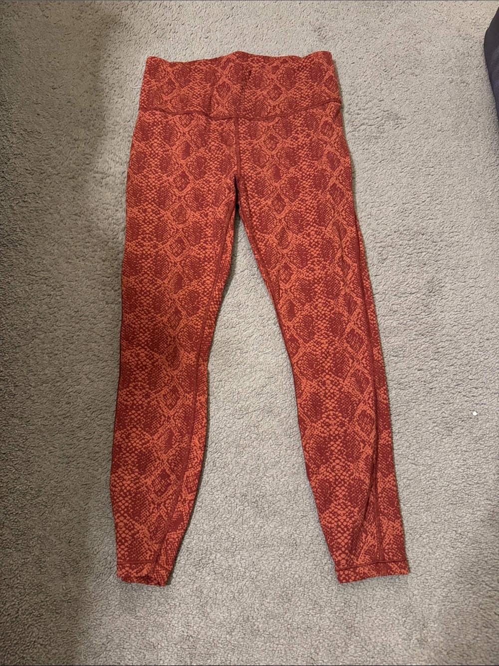 Athleta Rust Snake Print High-Waist Leggings